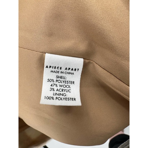 Apiece Apart Womens Camel Plaid Wool Blend coat - Picture 9 of 14